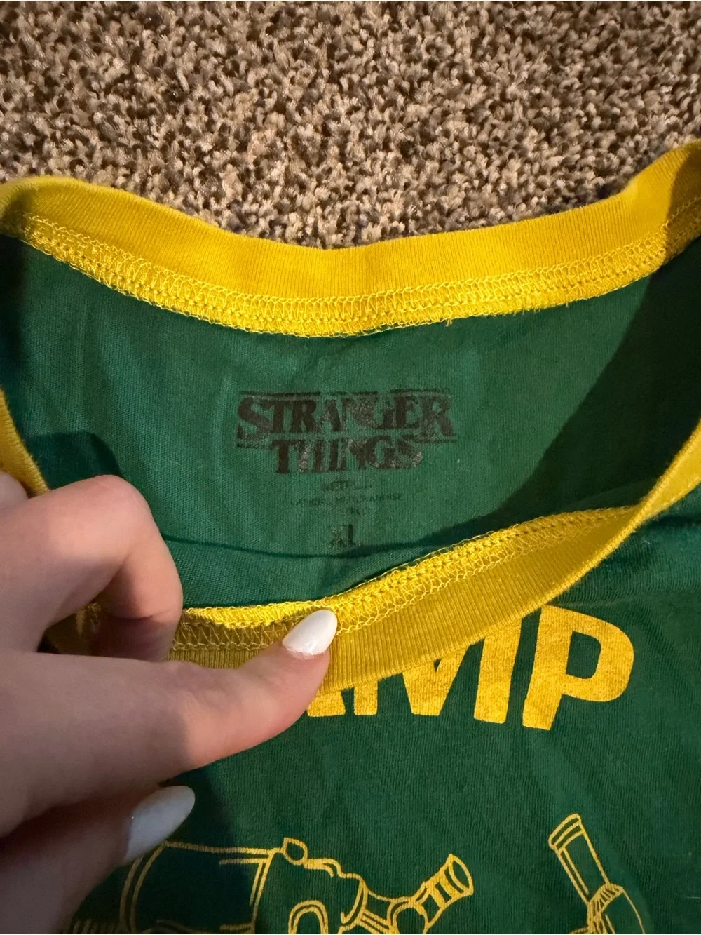Green & Yellow 'Camp Know Where' Graphic Ringer Tee - Picture 3 of 5